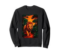 Lion majestueux dans la Jungle au Coucher du Soleil, Art de la Faune Sweatshirt