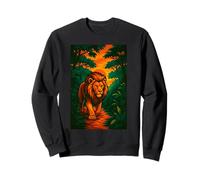 Lion majestueux dans la Jungle au Coucher du Soleil, Art de la Faune Sweatshirt
