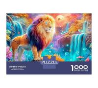 Lion majestueux dans Une Nature vive Puzzle De 1000 Pièces Le Lion Jeu Classique pour Enfants Et Adultes, Recyclé 38x26cm/1000pcs