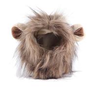 Lion Mane Wig for Cats & Small Dogs | Strap on Furry Costume | Cute Funny Pet Headgear for Holiday Season/Festive Occasions/Parties | Soft Polyester Material, One Size Fits (Cat Lion Hood M