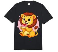 Lion Mangeant de la crème glacée pour garçons et Filles Comfort Colors Adult Heavyweight T-Shirt