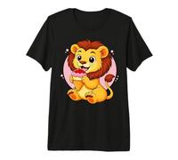 Lion Mangeant de la crème glacée pour garçons et Filles T-Shirt Haut de Gamme