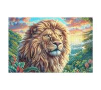 Lion mer de Fleurs 1000 Pieces Casse-tête Amateur d'art en Carton Haute Qualité Très Difficile Niveau Expert Décoration Murale Cadeau Noël Qualité Premium 1000 PCS/75x50cm
