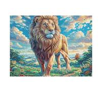 Lion mer de Fleurs 500 Pieces Casse-tête Adulte en Carton sans Déformation Très Difficile Haute Difficulté Anti-Stress Décoration Murale Cadeau Noël Pas Cher 500 PCS/52×38cm