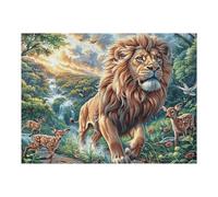 Lion mer de Fleurs 500 Pieces Casse-tête Débutant en Carton Épais Facile Apprentissage Loisir Créatif Activité Manuelle Décoration Murale Cadeau Saint Valentin 500 PCS/52×38cm