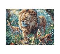 Lion mer de Fleurs 500 Pieces Casse tête Personne Âgée en Carton Rigide sans Déformation Animal Animal de Compagnie Faune Sauvage Facile Débutant Thérapie Occupationnelle Anti Stress Petit Prix 500 P