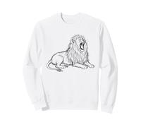 Lion Minimaliste Dessiné à la Main Croquis Art Sweatshirt