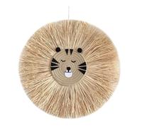 Lion mur art crèche macrame mur suspendu animal suspendu décor mural animal tête à main tricote 50x60cm de type nordique tissé mignon décor mural de lion avec longe pour les accessoires de chambre à