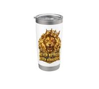 Lion Never Retreat Never Surrender | Motivation d'entraînement en salle de sport Gobelet isotherme en acier inoxydable double paroi