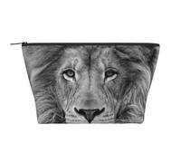 Lion Noir et Blanc, Trousse de Toilette Trousse de Maquillage Sac à cosmétiques Trousse de Toilette de Voyage Portable