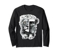 Lion of Judah and Jesus Prayer Christian T-Shirt Manche Longue