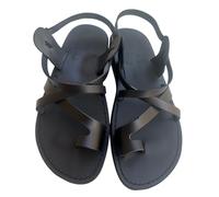 LION OF JUDAH MARKET Biblique Jésus Unisexe Adultes Cuir Véritable Jésus Noir Marron Sandales Le Plus Populaire Style 6, noir, 9 Women/7.5 Men