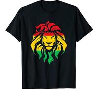 Lion of Judah Rasta Rastafari Roots Reggae Clothing T-Shirt Black XXL