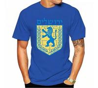 Lion of Judah T-Shirt Israel Jewish Jerusalem Jew Hebrew Tee 2025est Letter Print Hip Hop Novelty T Shirts Men Tee Shir