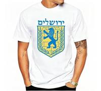 Lion of Judah T-Shirt Israel Jewish Jerusalem Jew Hebrew Tee 2025est Letter Print Hip Hop Novelty T Shirts Men Tee Shir