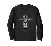 Lion of Tribe Juda Jésus Culte Foi Jésus Chrétien Manche Longue