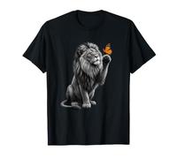 Lion Papillon Faune Nature Lover Big Cat Art T-Shirt