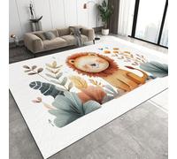 Lion Plante Tapis de Salon 140x200 cm 3D Dessins Animés Animaux Tapis de Chambre Flanelle Antidérapant Lavable Poil Court Tapis pour Salon Chambre Salle à Manger Q-425