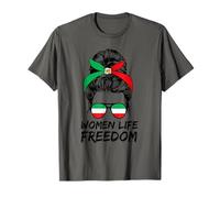 Lion pour femme Life Freedom Zan Zendegi Azadi Messy Bun Iran Lion T-Shirt