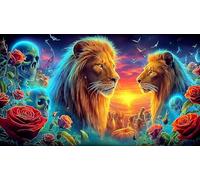 Lion Puzzle 1000 pièces Educa Jeu D'Intelligence Décoration Intérieure Jeu éducatif Challenge Toy pour Adultes & Enfants des 14 Ans 38x52cm/1000pcs