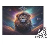 Lion Puzzle 1000 Pièces Educa Jouet en Bois Cadeau Unique De l'art De La Décoration Leo Zodiac Art Jeu Éducatif Challenge Toy Adultes & Enfants des 14 Ans 1000pcs (75x50cm)