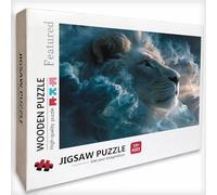 Lion Puzzle 2000 Pièces Adultes, Nuage Puzzle Bois 99x70cm, Adultes Jeu éducatif Défi énigme avec Une Boîte d'emballage Exquise, Jeu Relaxant Détente Collection, pour Decoration Chambre, 6-9835