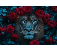 Lion Puzzle 5000 Pieces Adultes Rose Puzzles Classiques Panorama Bois Difficile Impossible Geant Jigsaw Jeu éducatif Défi Jouet pour Enfants et Adulte dès 14 Ans Cadeau Homme Femme Boxed P-937