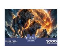 Lion Puzzle Adulte 1000 Pièces Lion Féroce L'Excellence dans Les Défis De Puzzle - pour Une Large Audience : Homme, Femme, Adulte, Enfant Dès 14 Ans 38x26cm/1000pcs