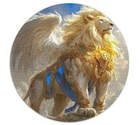 Lion Puzzle De 1000 Pièces Jeu Cadeau Unique bête of Prey Puzzle Rond Jeu D'Intelligence pour Adultes Et Enfants1000pcs (67.5x67.5cm)