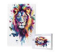 Lion Puzzle Papillon 120 Pièces Adultes, DIY Puzzles Classiques Art avec Boîte d'emballage et Photos de Référence, Relaxation/Soulagement du Stress/Jeux Amusants, Creatif Cadeau pour Femme M-1165
