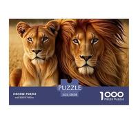 Lion Puzzle pour Adultes - 1000 Pièces Lion Féroce De Qualité Supérieure : Le Défi Ultime du Puzzle pour Tous (Homme, Femme, Adulte, Enfant 14+) 52x38cm/1000pcs