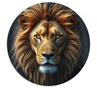 Lion Puzzle Rond 1000 Pièces animauxs Das Tier Wild animauxs Beast Enfants Voyage Célébrités Réduction du Stress 1000pcs (67.5x67.5cm)