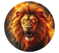 Lion Puzzle Rond De 1000 Pièces pour Adultes animauxs Das Tier Wild animauxs Beast Décoration Murale Classiques Activité Différente 1000pcs (67.5x67.5cm)