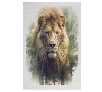 Lion Puzzles en Bois 1000 Pièces pour Adultes, Matériaux Recyclables De Qualité Supérieure Et Puzzle d'impression Haute Définition, Jeu en Famille,Cadeaux Amis. （78×53cm）