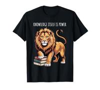 Lion Reading Citation Knowledge is Power Design T-Shirt