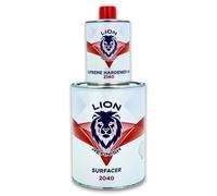 Lion Refinish Fond acrylique de remplissage carrosserie 1L Surfacer HS/U 2040 Catalyse 5:1 Catalyseur 200ML Gris