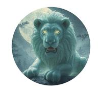 Lion Rond Puzzle 120 Pièces pour Wildlife Adultes Enfants Forme d'animal Classique Encastrement Parfait Qualité Premium Artistique Art Relaxation 120 PCS