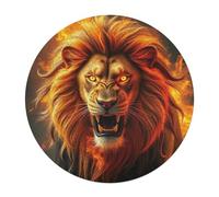 Lion Rond Puzzle 120 Pièces Wildlife Adultes Enfants Forme d'animal Encastrement Facile Qualité Premium Relaxation Activité Artistique Décoration 120 PCS