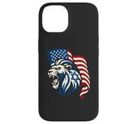 Lion Rugissant avec Drapeaux des États-Unis et d'Israël - United Support Coque pour iPhone 14