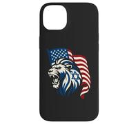 Lion Rugissant avec Drapeaux des États-Unis et d'Israël - United Support Coque pour iPhone 14 Plus