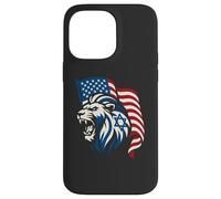 Lion Rugissant avec Drapeaux des États-Unis et d'Israël - United Support Coque pour iPhone 14 Pro Max