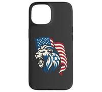 Lion Rugissant avec Drapeaux des États-Unis et d'Israël - United Support Coque pour iPhone 15