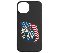 Lion Rugissant avec Drapeaux des États-Unis et d'Israël - United Support Coque pour iPhone 15 Plus