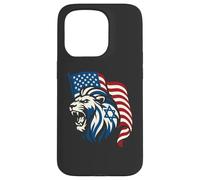 Lion Rugissant avec Drapeaux des États-Unis et d'Israël - United Support Coque pour iPhone 15 Pro