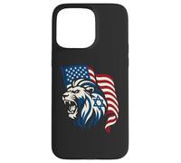 Lion Rugissant avec Drapeaux des États-Unis et d'Israël - United Support Coque pour iPhone 15 Pro Max