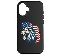 Lion Rugissant avec Drapeaux des États-Unis et d'Israël - United Support Coque pour iPhone 16