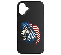 Lion Rugissant avec Drapeaux des États-Unis et d'Israël - United Support Coque pour iPhone 16 Plus