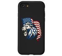 Lion Rugissant avec Drapeaux des États-Unis et d'Israël - United Support Coque pour iPhone SE (2020) / 7/8