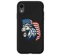 Lion Rugissant avec Drapeaux des États-Unis et d'Israël - United Support Coque pour iPhone XR