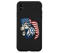 Lion Rugissant avec Drapeaux des États-Unis et d'Israël - United Support Coque pour iPhone XS Max